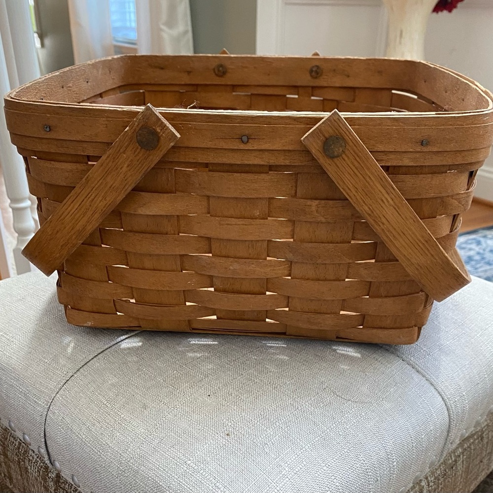 Longaberger basket. Square with 2 handles.